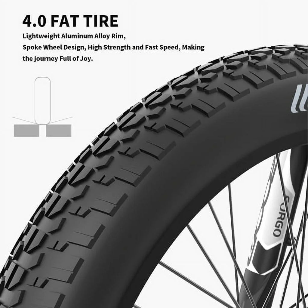 Bicycle Tire Mountain AOSTIRMOTOR Fat In. Electric Hot Electric 26 Bike Adults