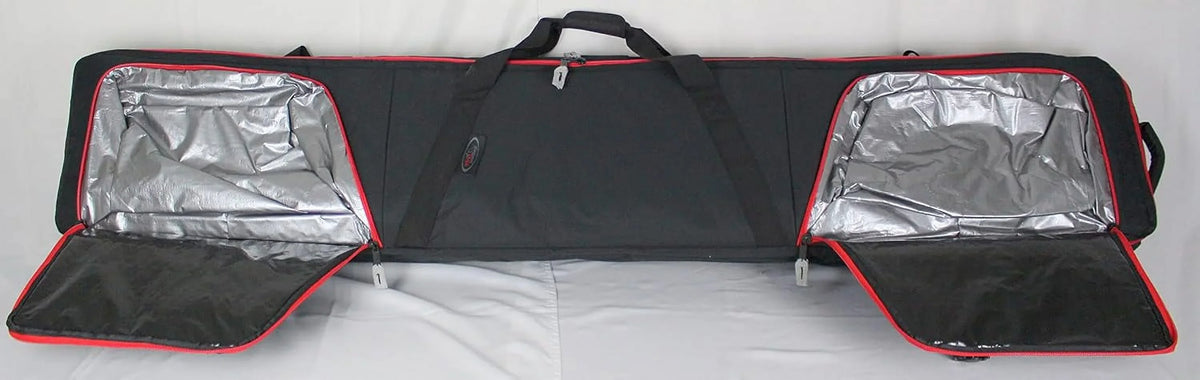 Wheels For Double To Oversized Two Boot Rolling With Travel, Pockets, Bag, Ski Bag External Load, Padded Double Air Ski Easy
