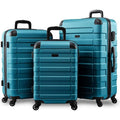 Suitcases Hipack Turquoise, Prime (20/24/28) Luggage Spinner Set with Wheels, 3-Piece Hardside