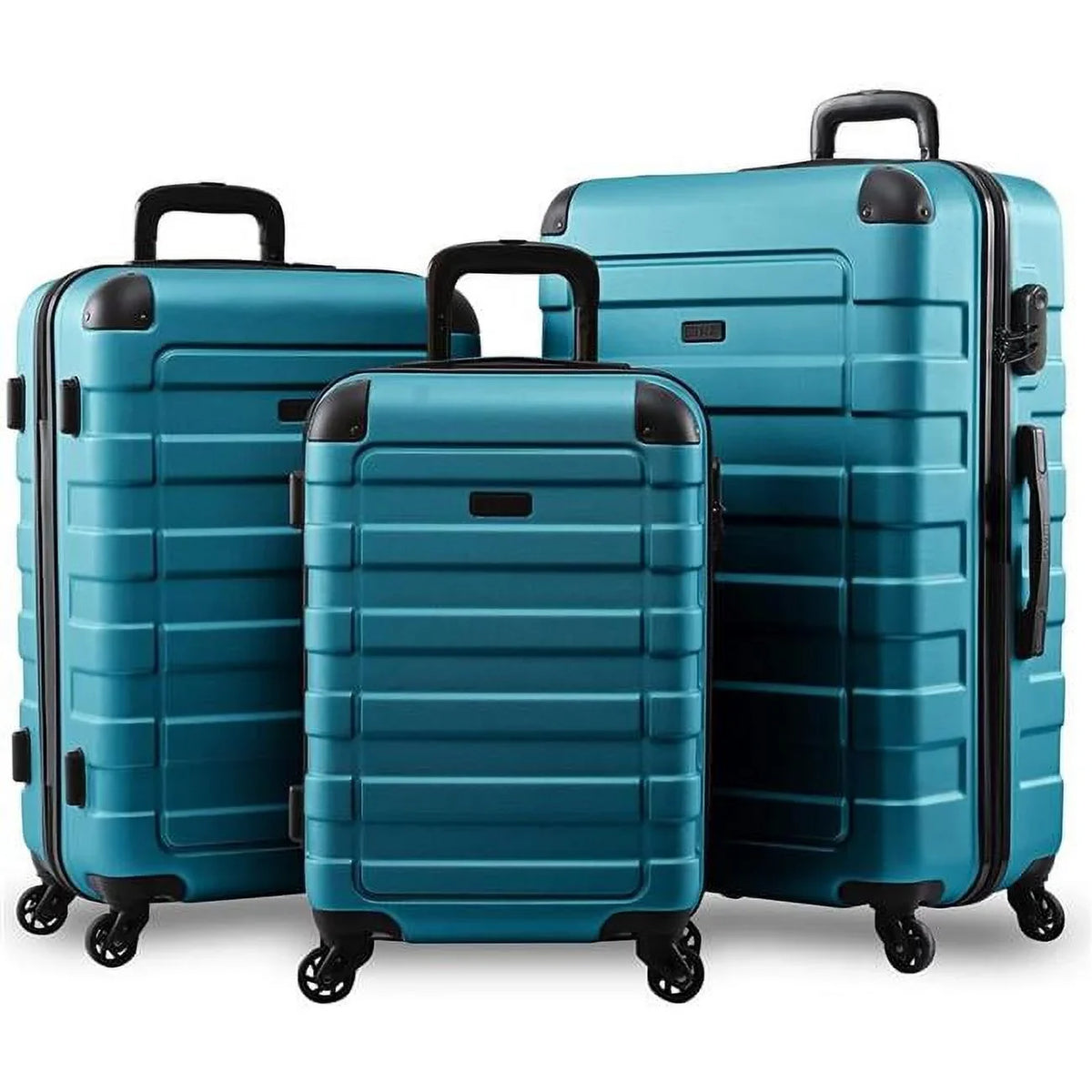 Suitcases Hipack Turquoise, Prime (20/24/28) Luggage Spinner Set with Wheels, 3-Piece Hardside