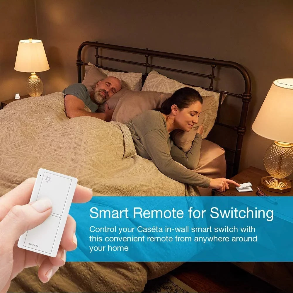 Lutron Home | White PJ2-2B-GWH-L01 Pico Caseta | Remote for On/Off Switch Switching Smart with Bracket Wallplate