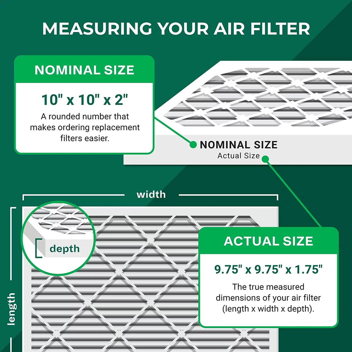 Filters 10x10x2 MERV Furnace HVAC Pleated Air AC Filterbuy (6-Pack) 11
