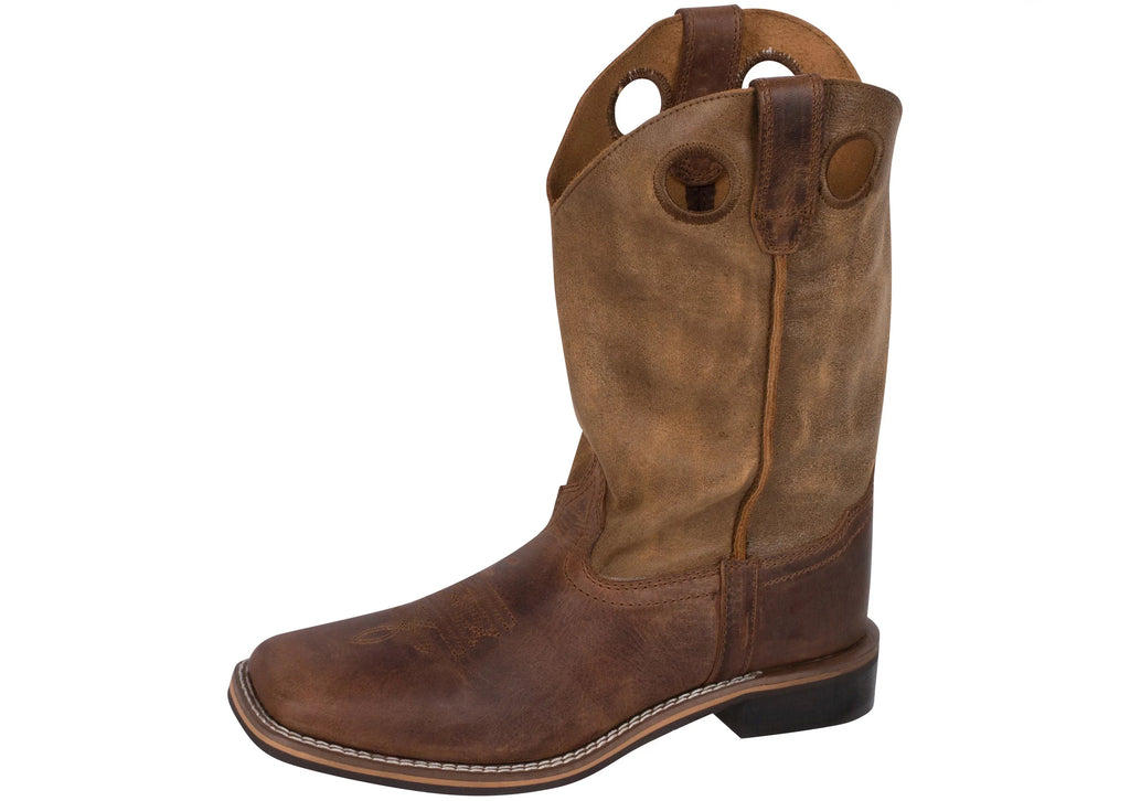 Smoky D(M) Square Brown Toe 5 Mountain Distressed US Waylon Boys' Boot Western