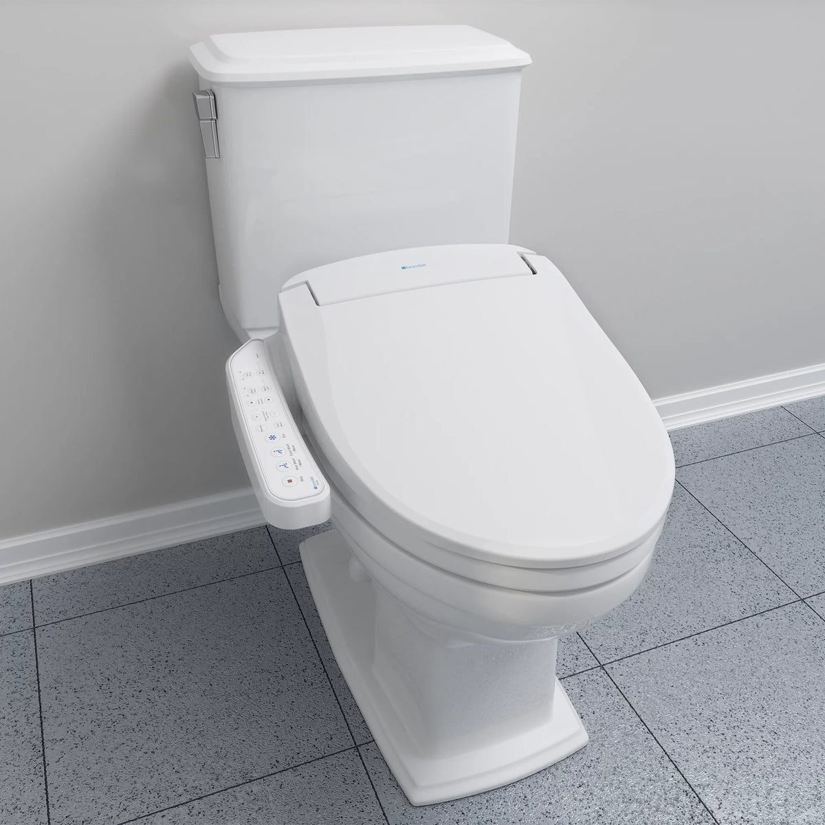 Bidet Seat Stainless White Brondell Dryer Steel SE400 Nozzle, Round Sidearm, Swash and with