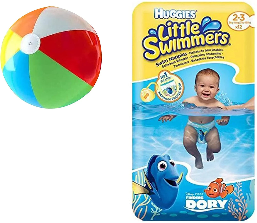 Little Disposable 12-Count - X-Small Bonus Diapers, Swimmers Swim 5 Pool Ball 7lb-18lb., Inflatable inch