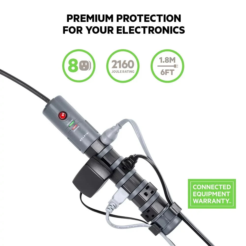 '- output Surge 8 Protector protector Belkin Surge Pivot - connectors: Plug